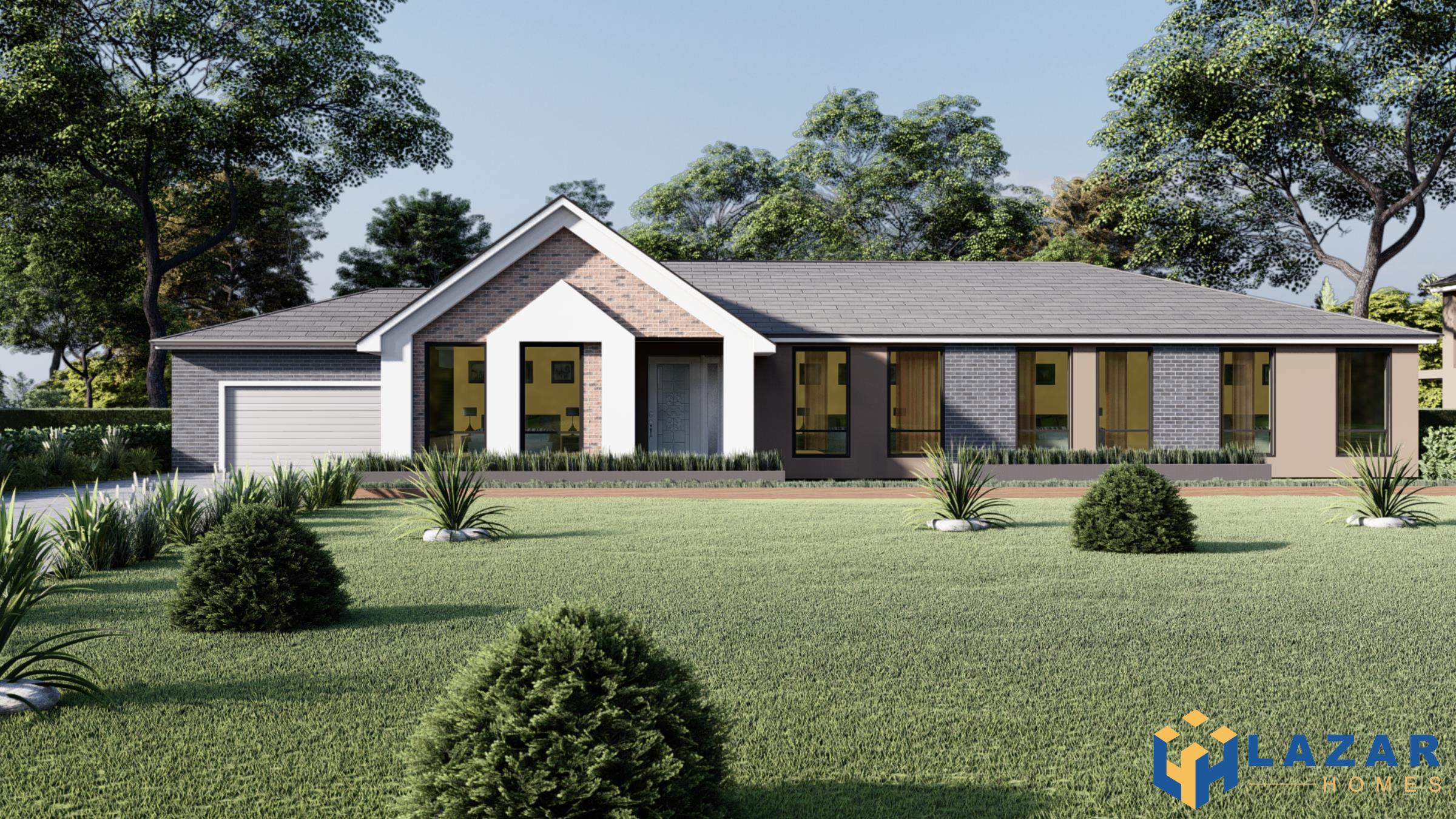 Large modern contemporary house in wood and concrete