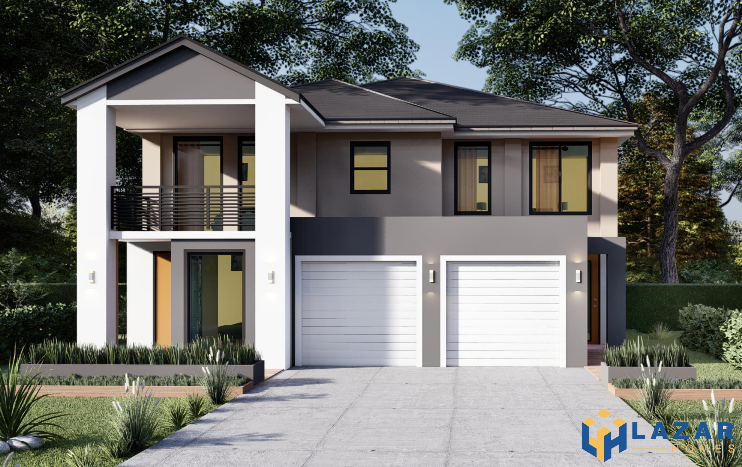 Large modern contemporary house in wood and concrete