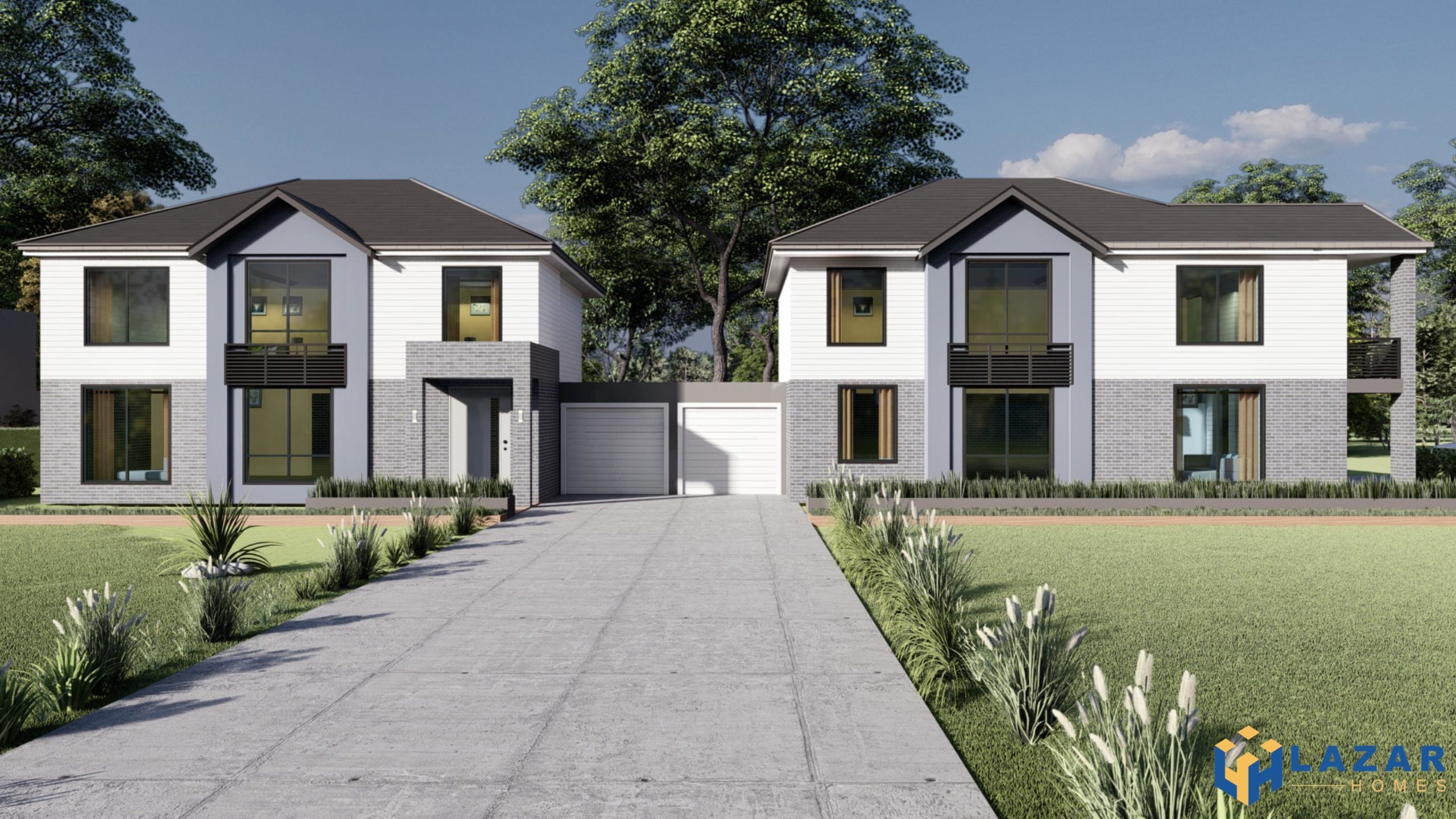Large modern contemporary house in wood and concrete